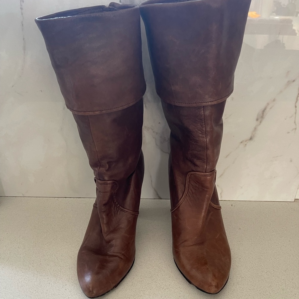 FRYE Brown Bethany Cuff Shortie Boot